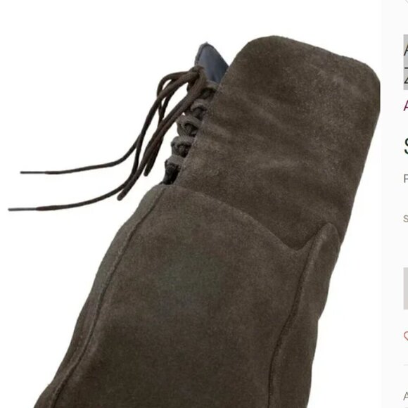 Aldo Taupe Suede Jeffres Calf Lace Up Over-The-Knee Zipper Boots - Size 7.5 - Picture 7 of 9